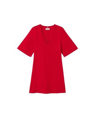 Red short Vneck Kim dress