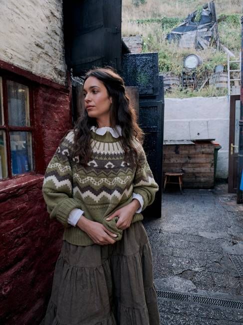 Fleetwood Jumper in Moss with Ecru & Peat