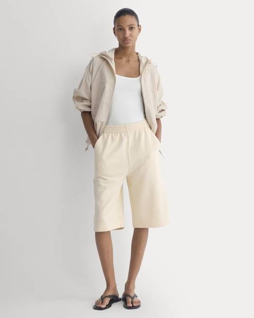 Lightweight Terry Long Shorts | Parchment