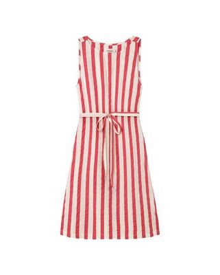 Striped Seersucker bow Cecile dress