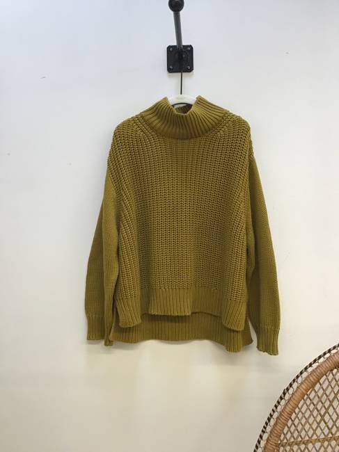 Tora Organic Cotton Knitted Jumper in Chartreuse S Preloved