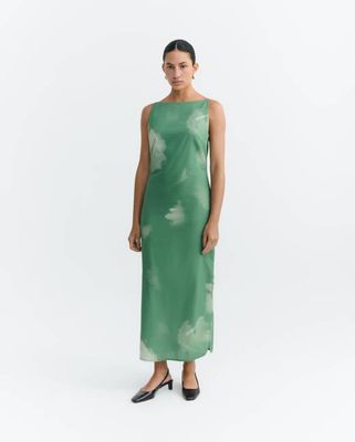 Sunniva long green dress
