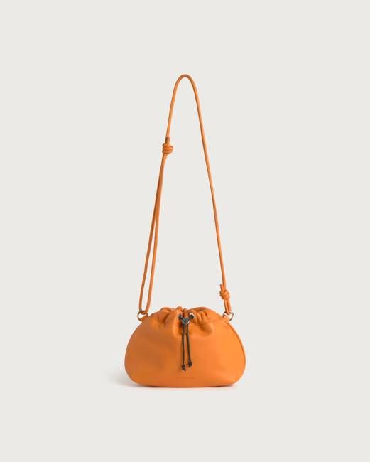 Grip orange leather shoulder bag