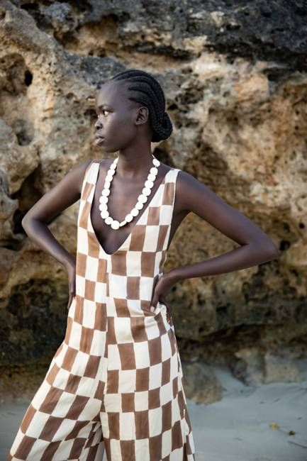 Onesie - Block print mocha