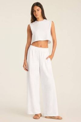 Coast Pant - White Cotton Jersey