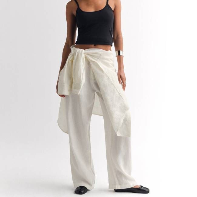 Organic Linen Pleated Pant