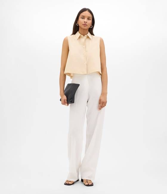 Cropped Sleeveless Shirt | Sand