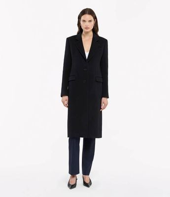 Cashmere Tailored Coat | Black