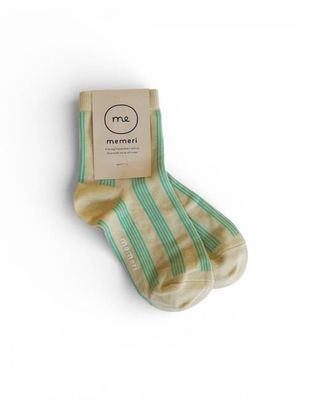 Supima Cotton Striped Socks in Dappled Sunlight