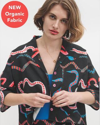 Miss PomPom Snake Boxy-Urlaubshemd