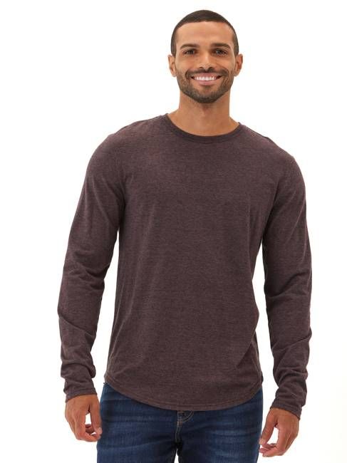 Black Fleck Triblend Long Sleeve Crew