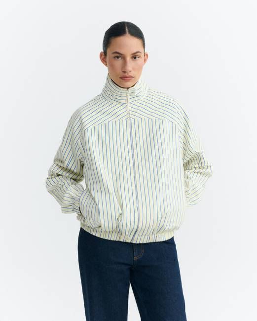 Bomber jacket yellow and blue stripes Monica