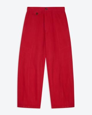 Lowie Red Cotton Drill Panelled Trouser