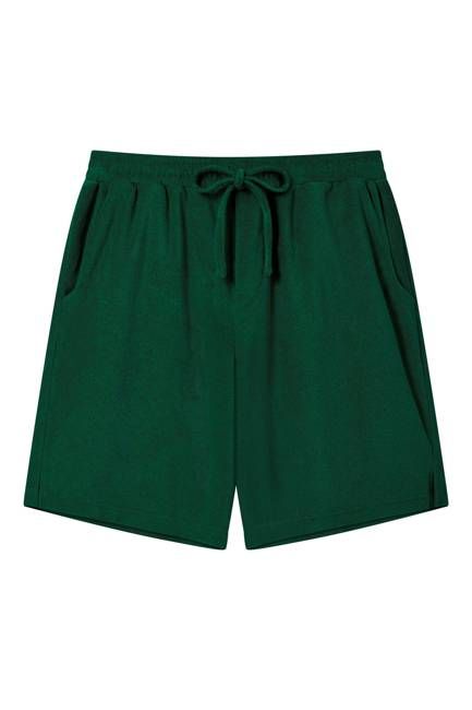 JERRY - Organic Cotton Blend Terry Shorts - Jungle Green