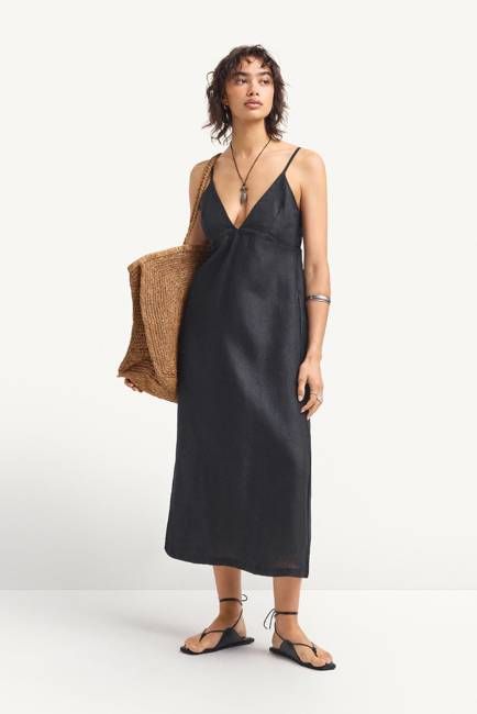 Zella Dress - Black EcoLinen