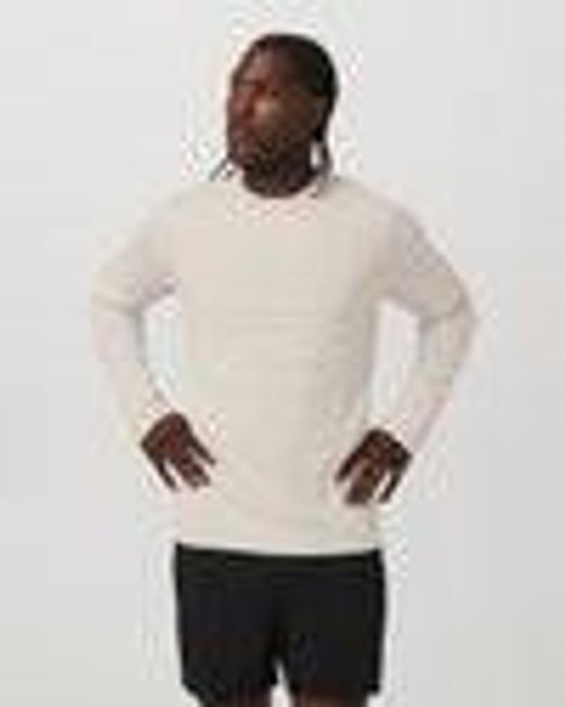 Men's Long Sleeve Ponto Performance Tee | Oatmeal Heather | Vuori