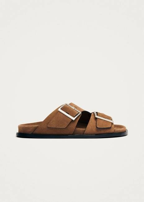 Alba Suede Tan Leather Sandals