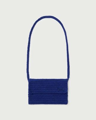 Blue handcrocheted mini bag