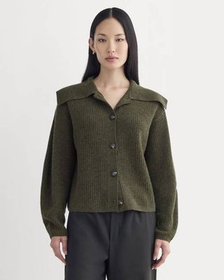 Fisherman Cardigan in Wool Cashmere | Heather Beech