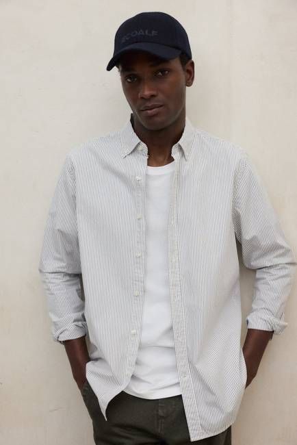 WHITE RED STRIPED ANTONIO SHIRT