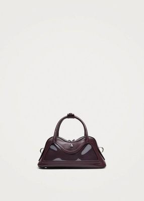 Hilma Mini-Vinyltasche aus burgunderfarbenem Leder