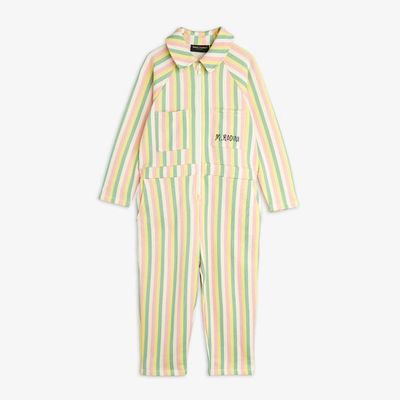 Pastelle stripe sweat jumpsuit