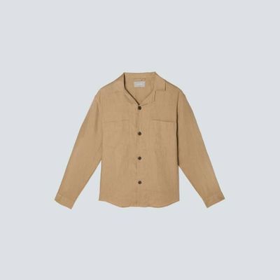 The Long Sleeve Linen Camp Shirt | Iced Coffee