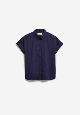 POPLIN LARISAANA BLOUSE | tinted navy