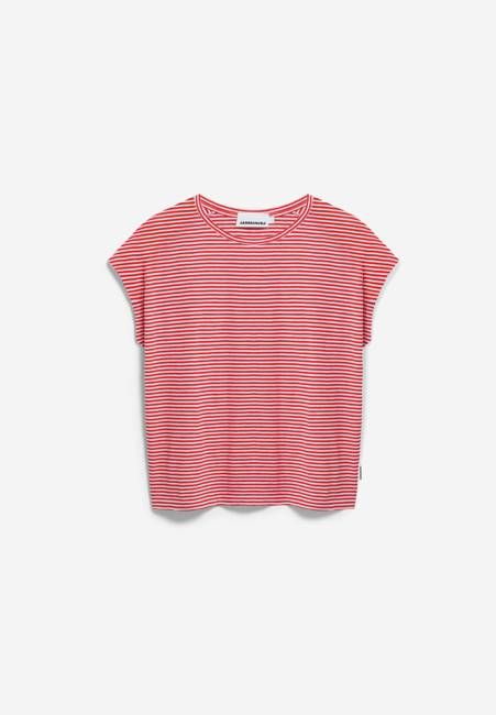 SLUB JERSEY STRIPE T-SHIRT | pink mist-mars red