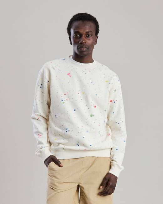 Splash Paint Sweatshirt Ecru