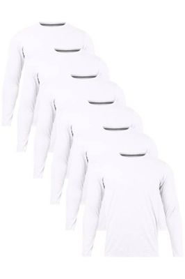 6-Pack Gender-Neutral Long Sleeve White T-Shirts | Organic Cotton, Soft & Durable Essentials