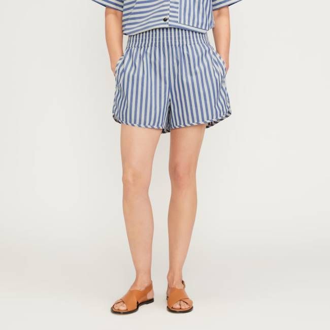 The Poplin Boxer Short | Mazarine Blue / Bone