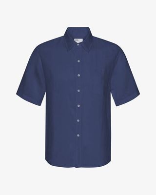 Linen SS Shirt - Petrol Blue
