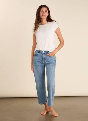 Nola Organic Cotton Stretch Crop Straight Leg Jeans