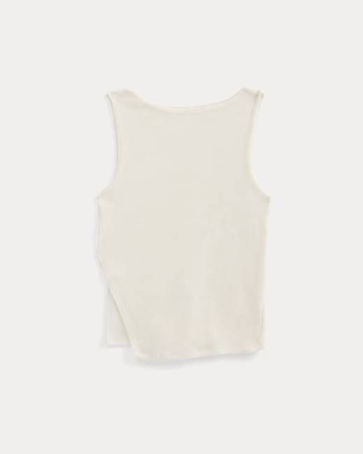 Tissue Boatneck Tank with Side Tie | Bone