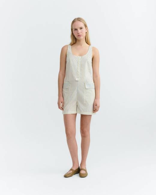 Maud striped poplin jumpsuit