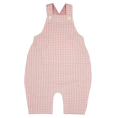 Baby Dungarees (Seersucker Check) - Pink