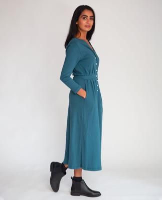 Ruth Organic Cotton Dress In Teal