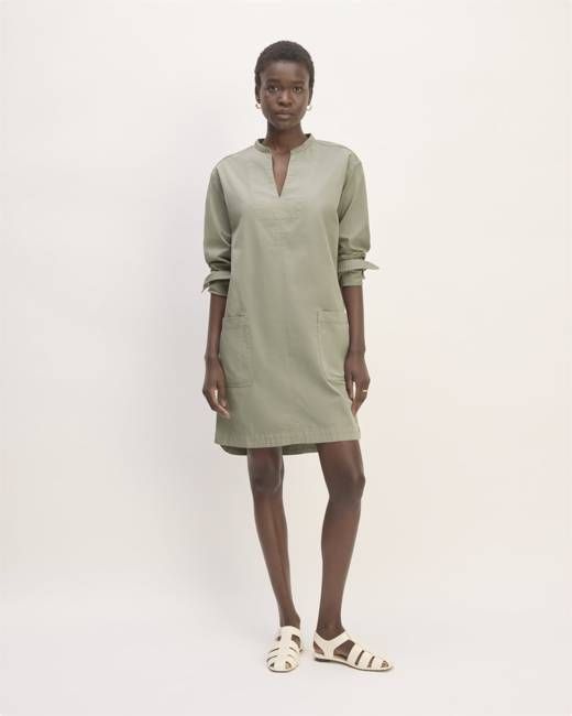 The Long-Sleeve Utility Mini Dress | Sage Green