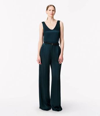 Satin Pleated Trouser | Juniper