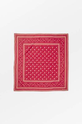 Kleines klassisches Halstuch 90x90 - Feuerrot/Hellcreme