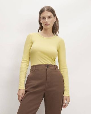 The Luxe Rib Long-Sleeve Crew | Raffia