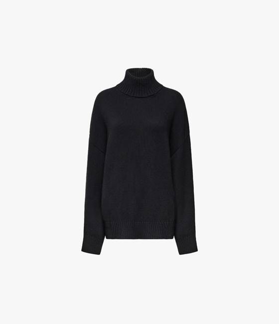 Cashmere Oversized Turtleneck | Black