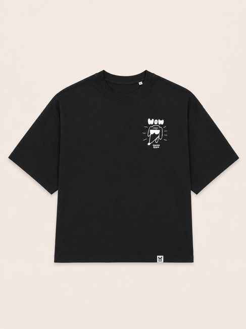 CAMISETA NEGRA WOW DOG OVERSIZE