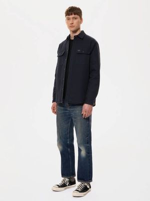 Glenn Padded Shirt Navy regular fit overshirt | Nudie Jeans