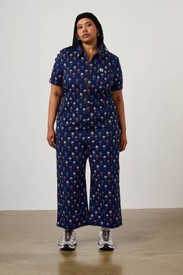 Ragan - Jumpsuit aus Baumwolle mit marineblauen Tulpen