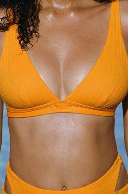 Lyra Bralette Top - Sunflower Pucker Rib