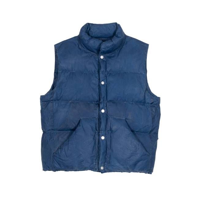 Waxed Puff Vest - French Indigo