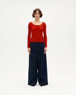 Casilda red cashmere top