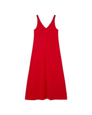 Red long strapped Sade dress